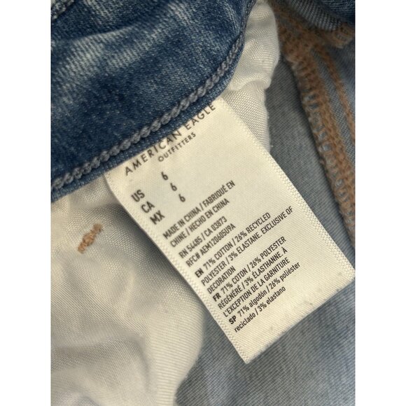 American Eagle Curvy Hi-Rise Shortie Next Level Stretch Women's Sz 6Denim Shorts - Picture 7 of 8